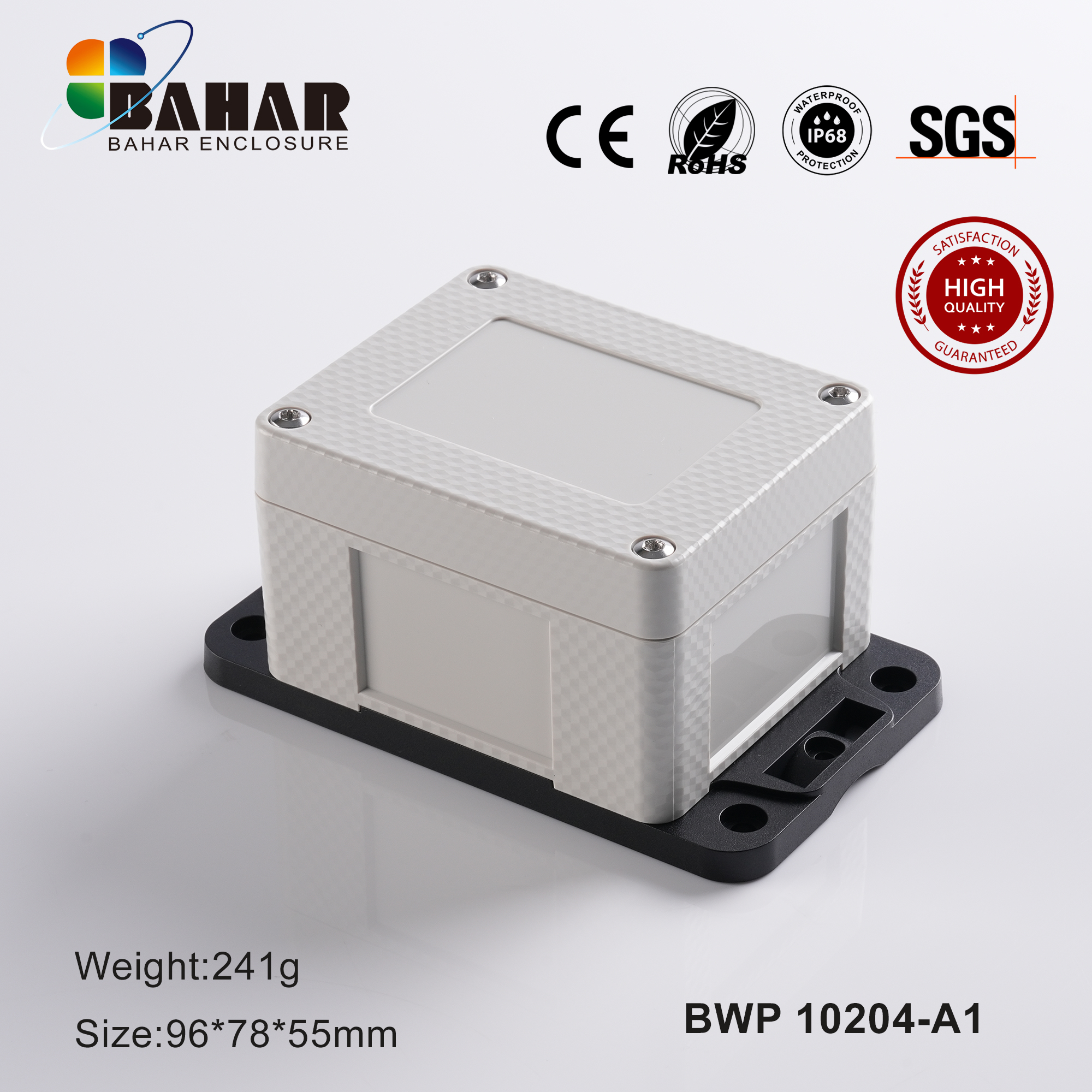 BWP 10204 Instrument housing Waterproof Industrial Enclosure Box Outdoor ABS Junction Instrument Case IP68 Pole Mounting