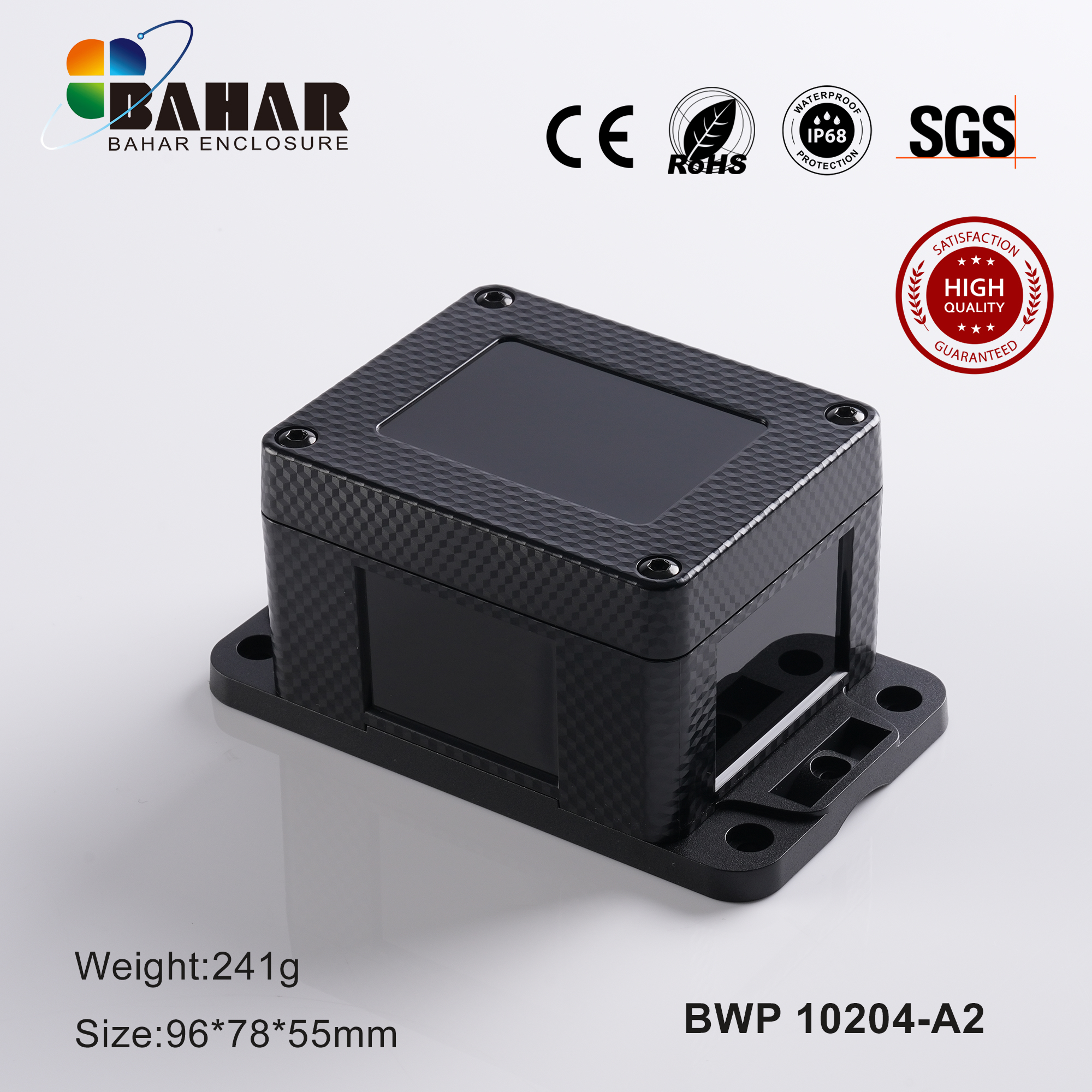 BWP 10204 Instrument housing Waterproof Industrial Enclosure Box Outdoor ABS Junction Instrument Case IP68 Pole Mounting