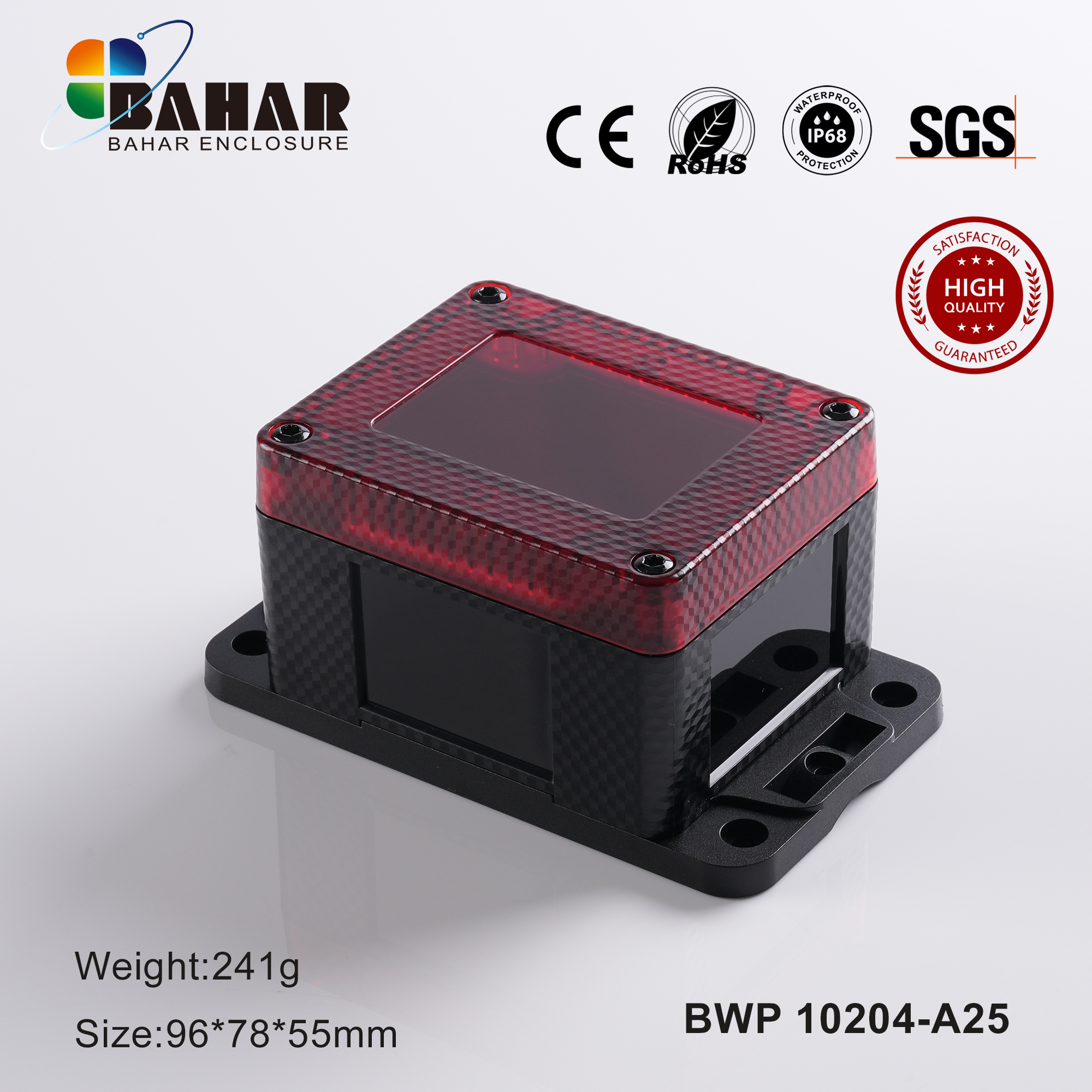 BWP 10204 Instrument housing Waterproof Industrial Enclosure Box Outdoor ABS Junction Instrument Case IP68 Pole Mounting