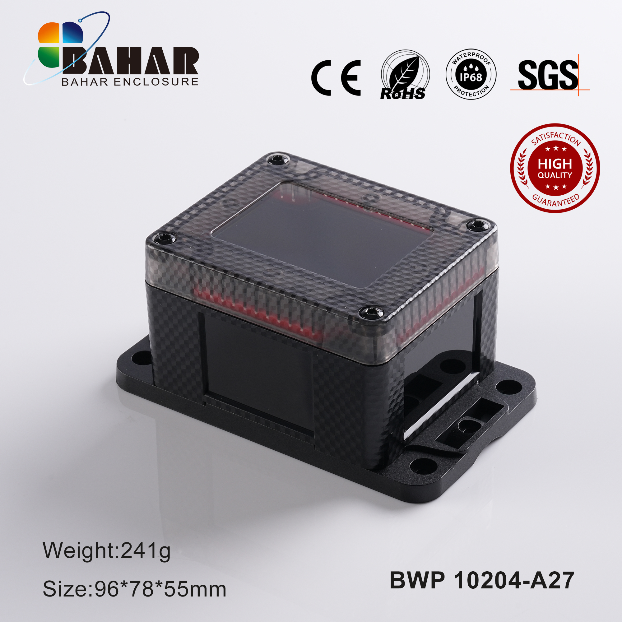 BWP 10204 Instrument housing Waterproof Industrial Enclosure Box Outdoor ABS Junction Instrument Case IP68 Pole Mounting