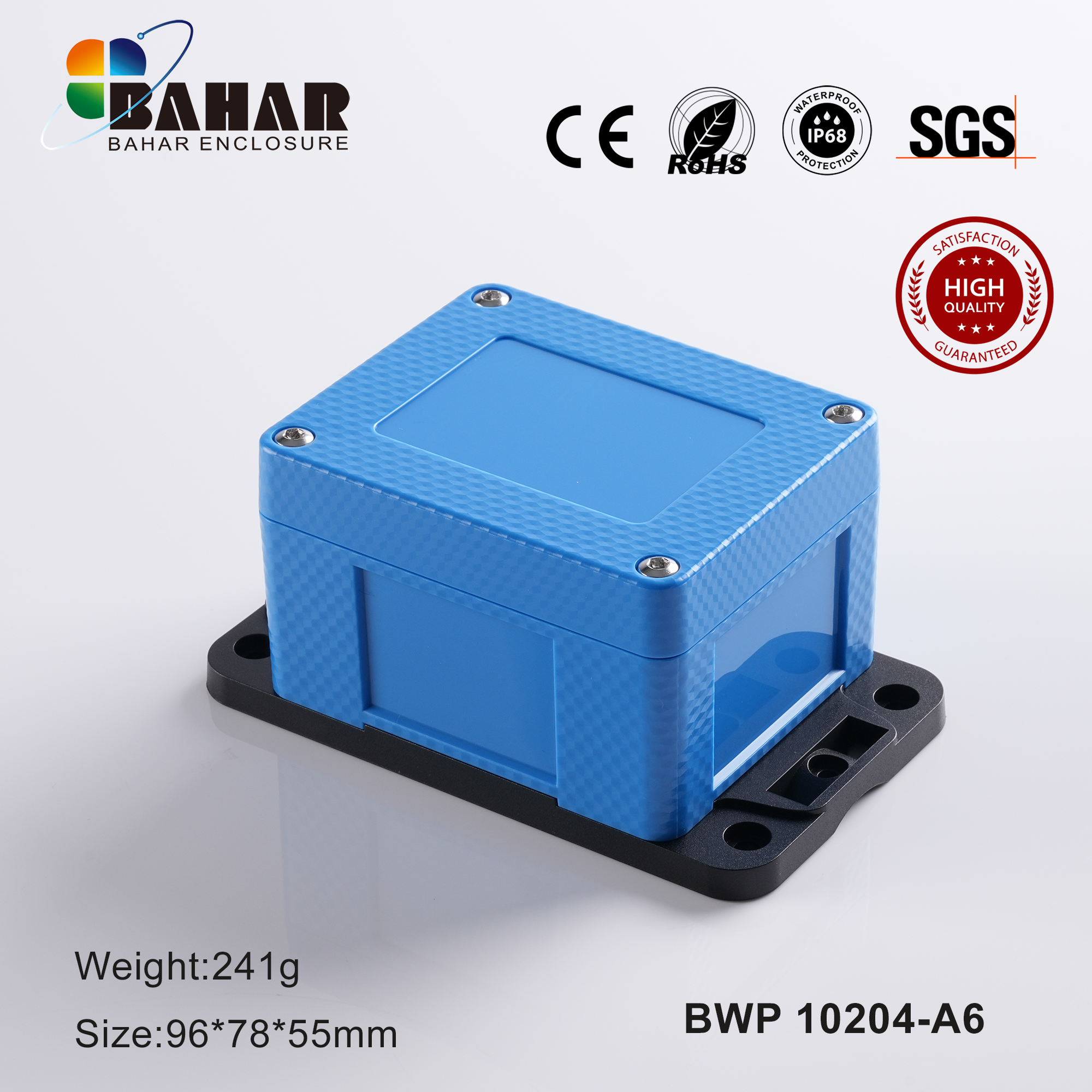 BWP 10204 Instrument housing Waterproof Industrial Enclosure Box Outdoor ABS Junction Instrument Case IP68 Pole Mounting