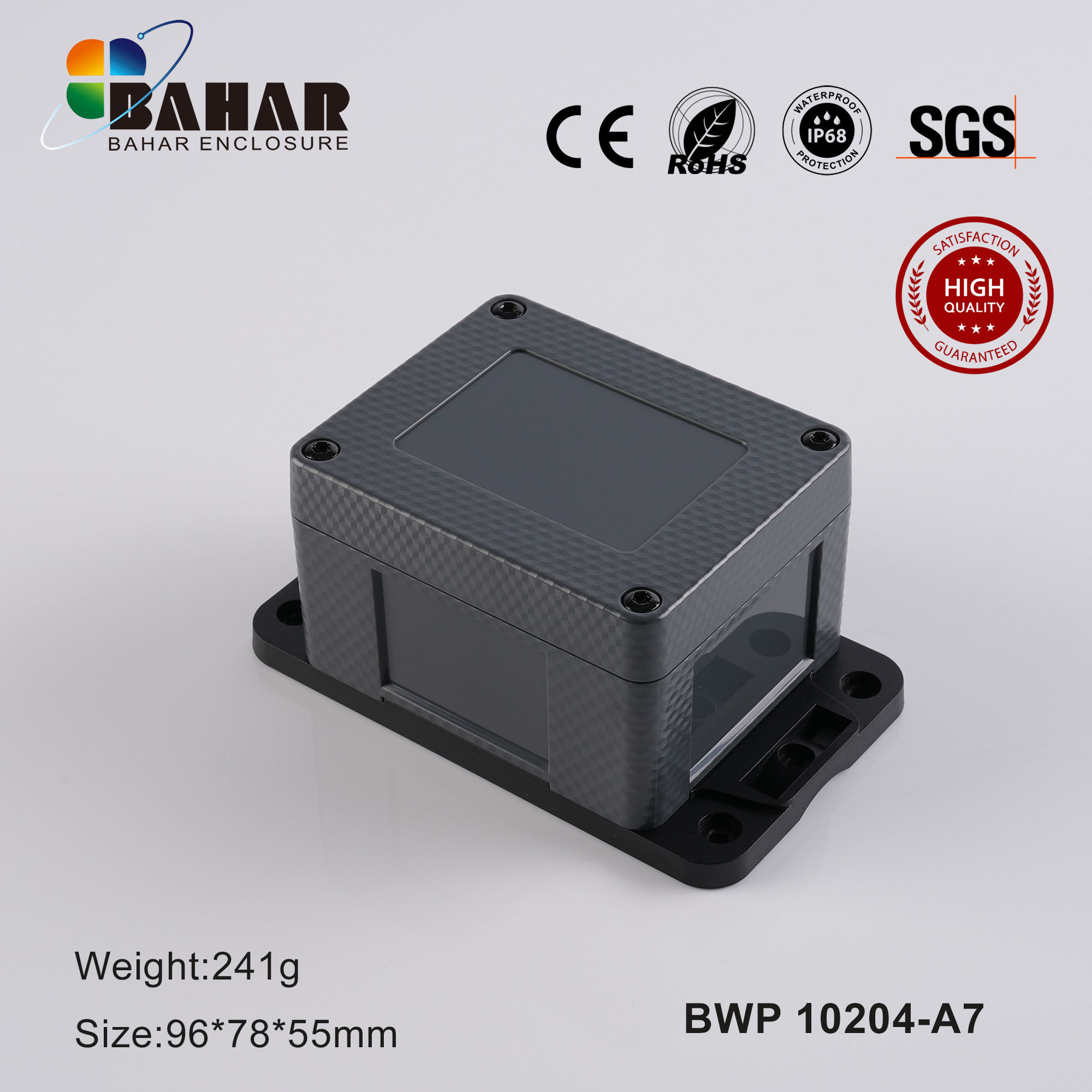 BWP 10204 Instrument housing Waterproof Industrial Enclosure Box Outdoor ABS Junction Instrument Case IP68 Pole Mounting