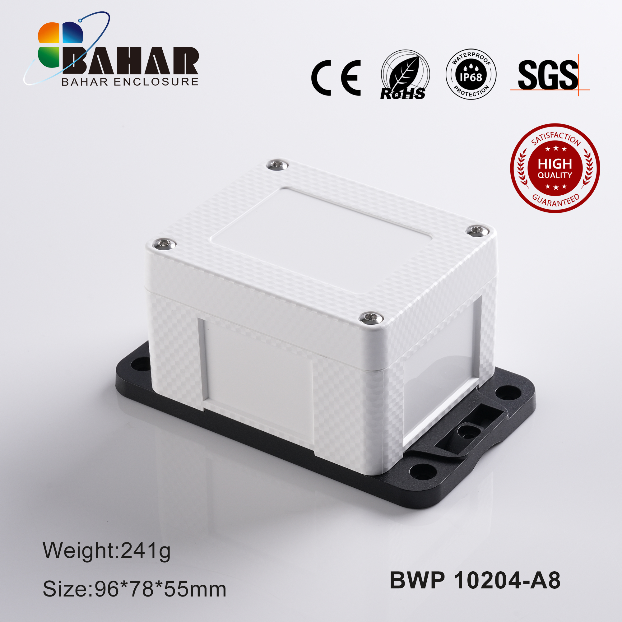 BWP 10204 Instrument housing Waterproof Industrial Enclosure Box Outdoor ABS Junction Instrument Case IP68 Pole Mounting