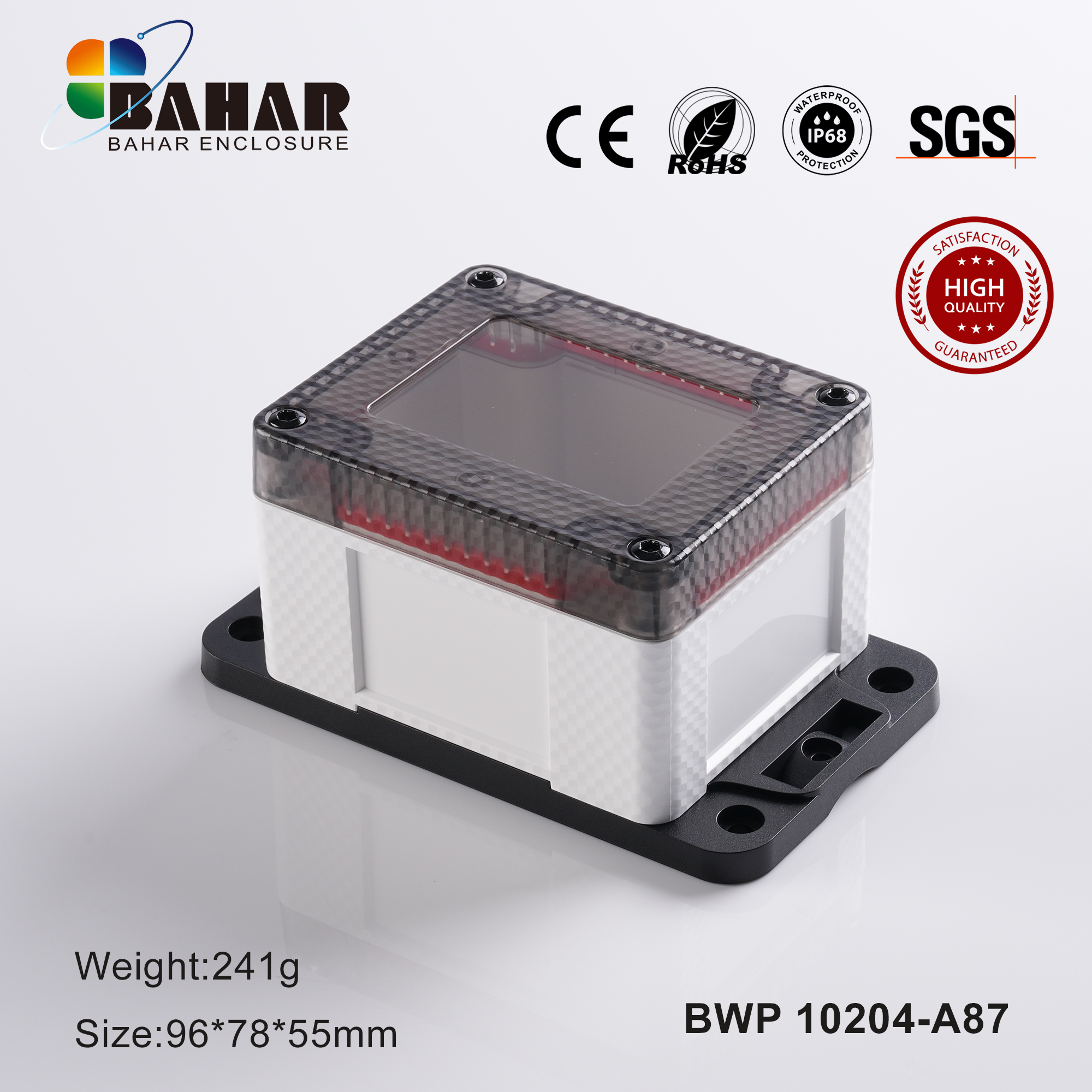 BWP 10204 Instrument housing Waterproof Industrial Enclosure Box Outdoor ABS Junction Instrument Case IP68 Pole Mounting