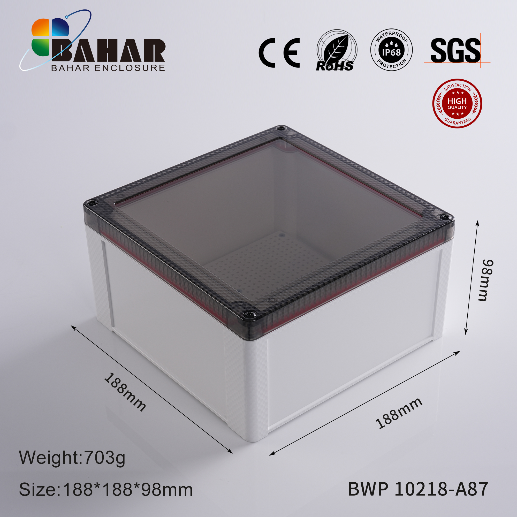 BWP 10218 Small Waterproof Box Outdoor Terminal Electronic Housing Instrument Box Weatherproof Junction Box