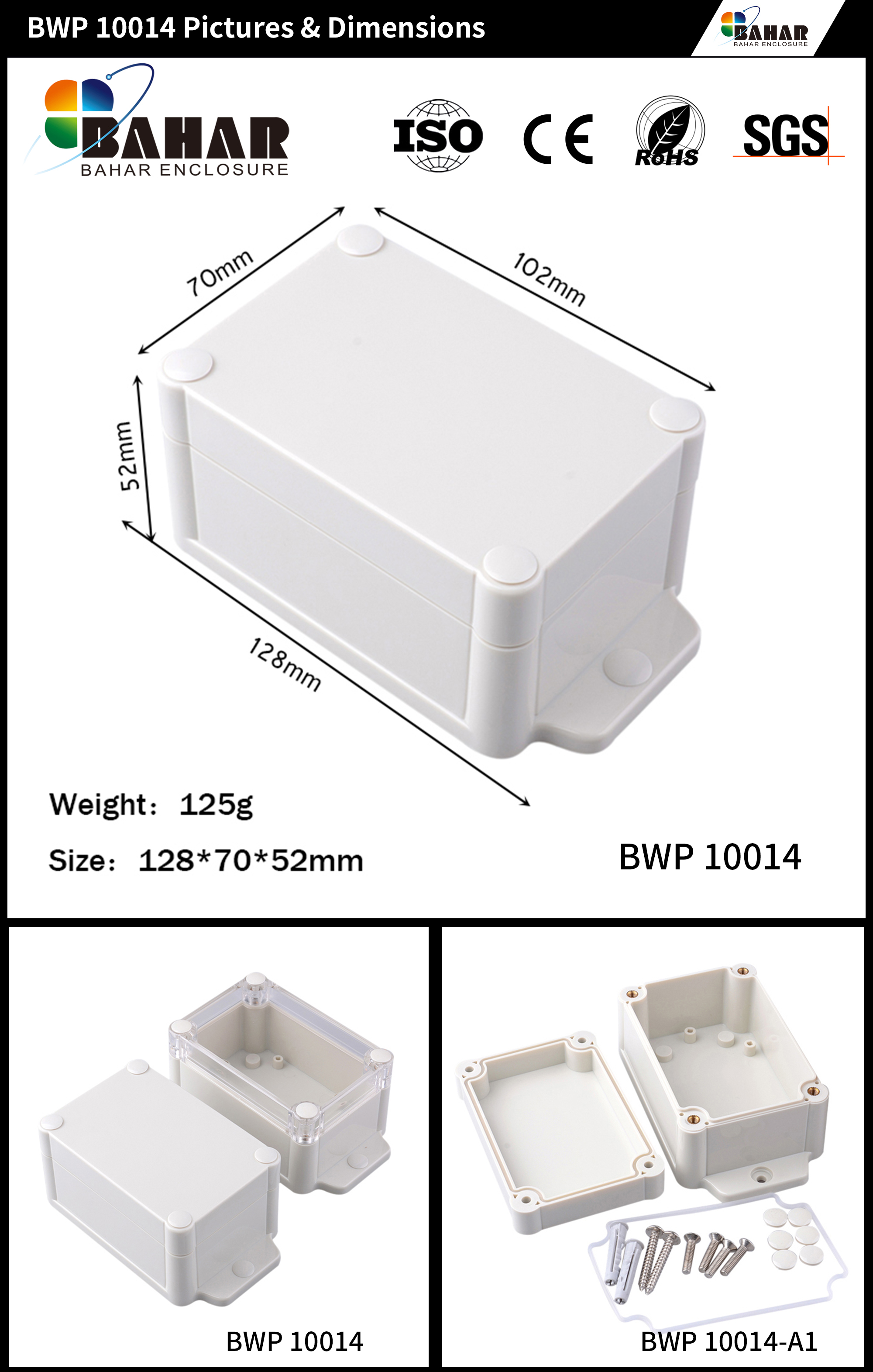 BWP 10014 IP68 Waterproof Enclosure – High Quality ABS Junction Box