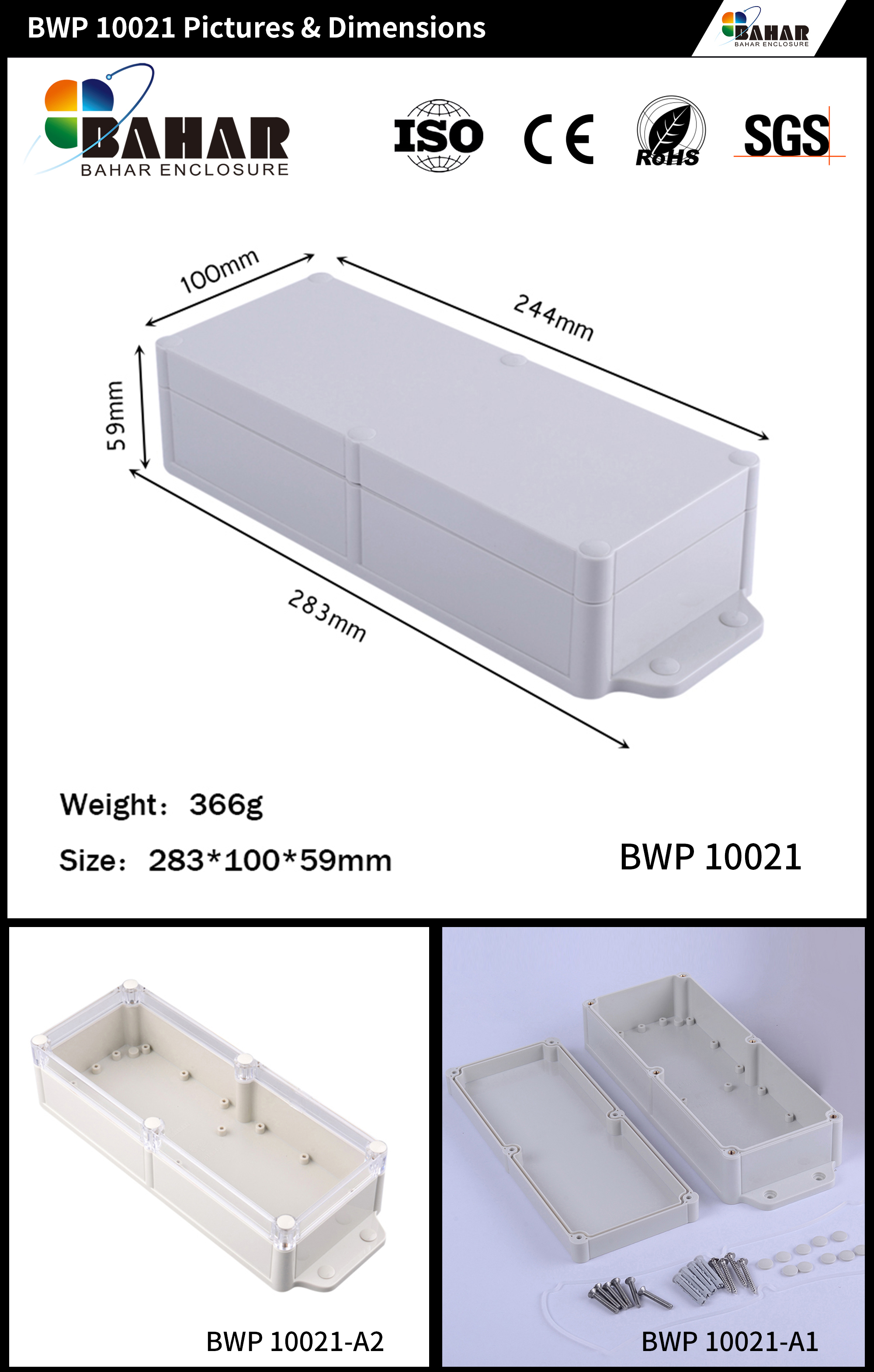 BWP 10021 IP68 Waterproof Enclosure – ABS Junction Box