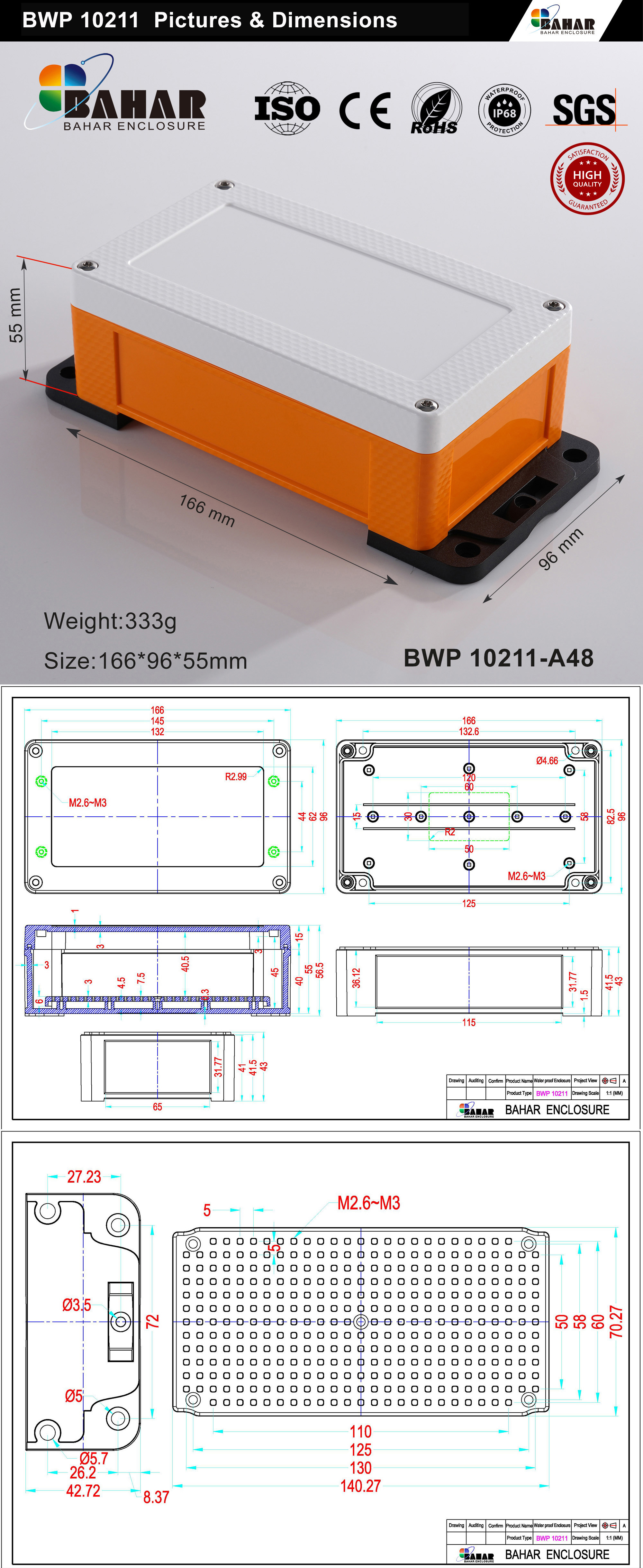 BWP 10211 IP68 Waterproof Junction Box – ABS Enclosure