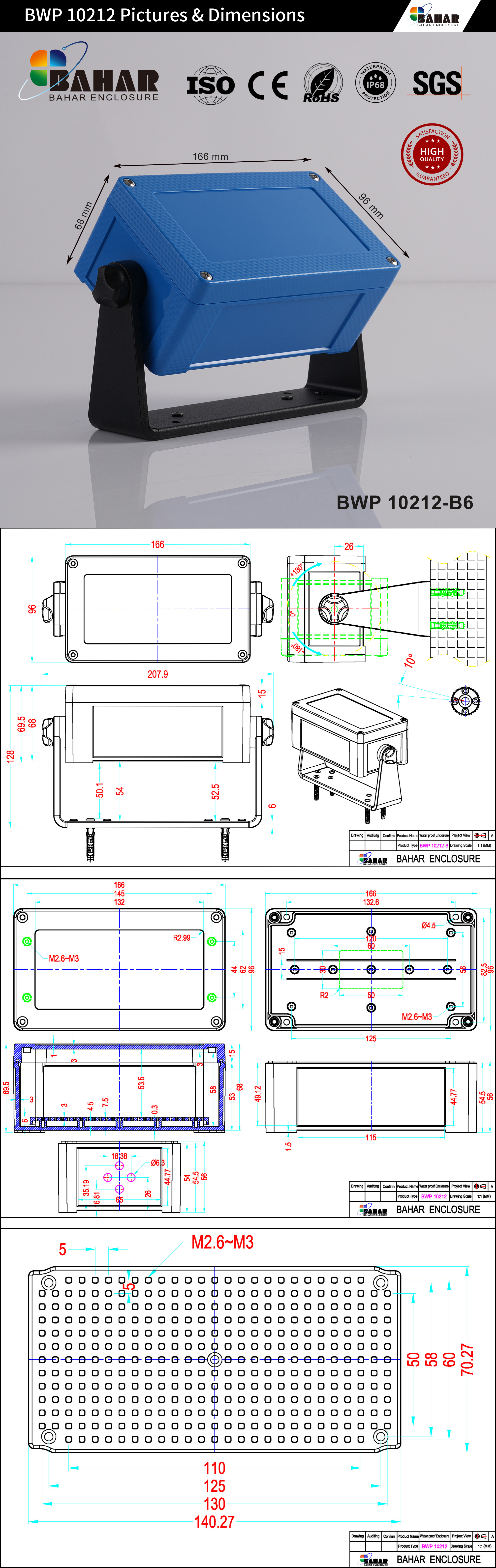 BWP 10212 IP68 Waterproof Junction Box – ABS Electrical Enclosure