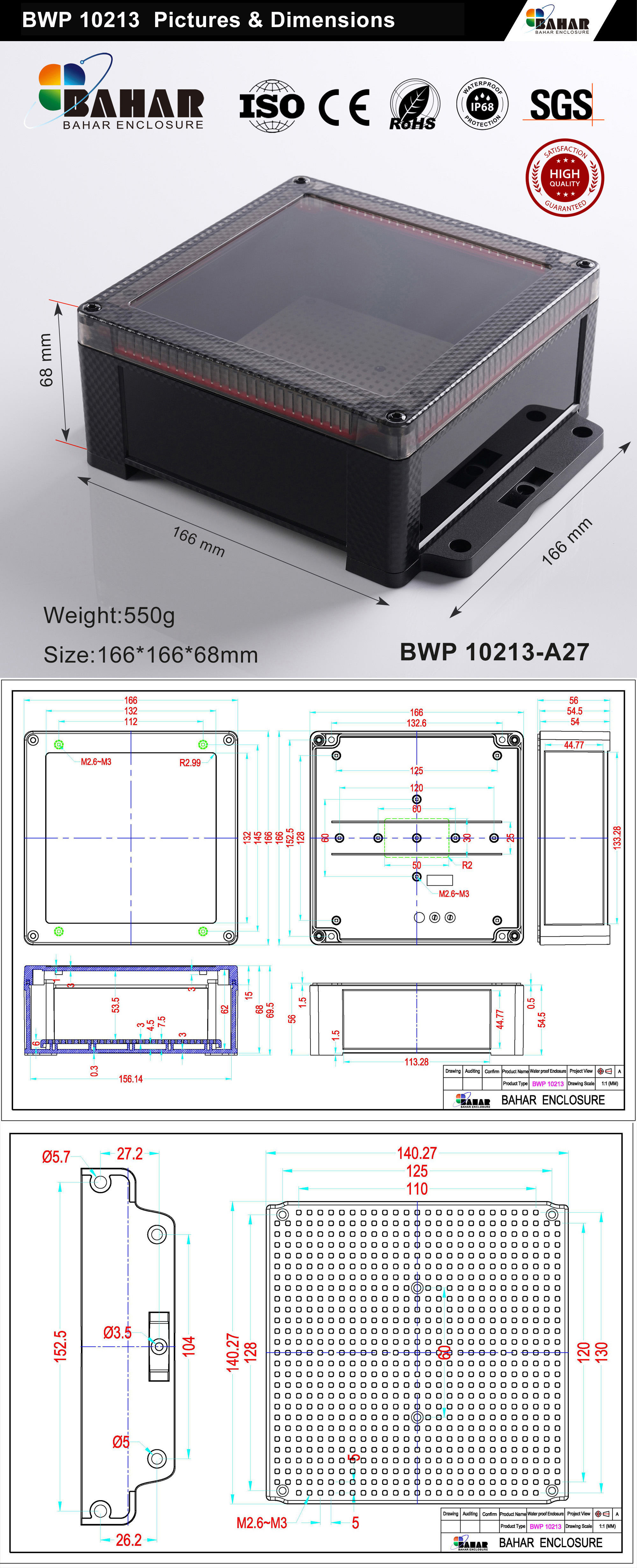 BWP 10213 IP68 Waterproof Junction Box – ABS Electrical Enclosure