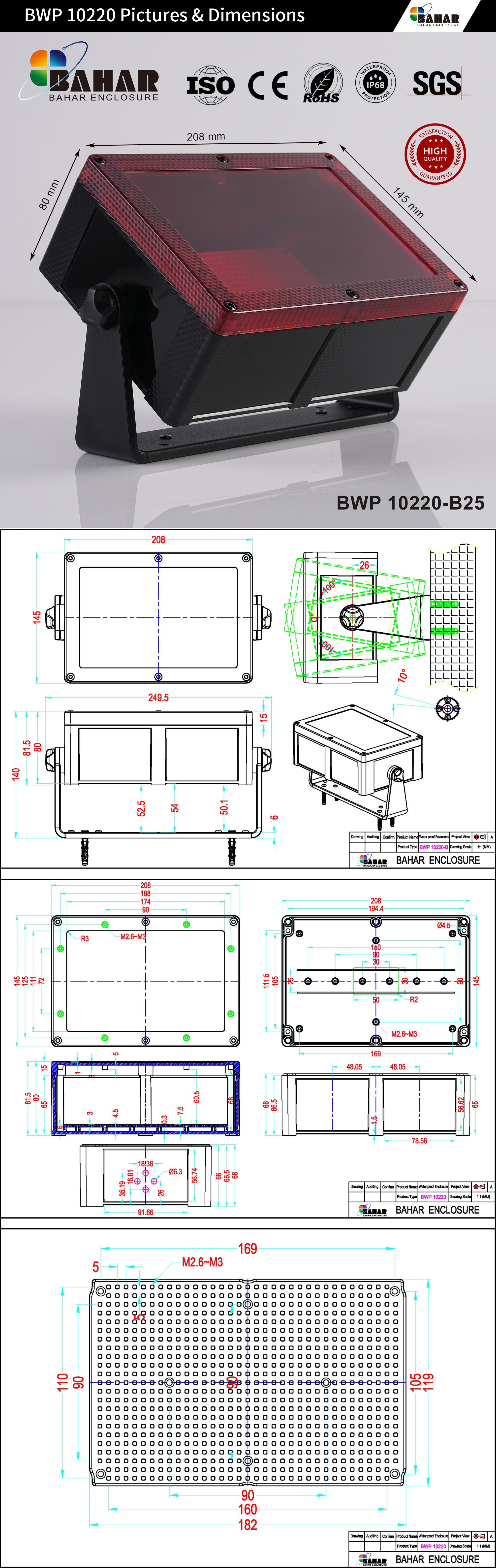 BWP 10220 Powerful IP68 Waterproof Junction Box – Deep ABS Enclosure