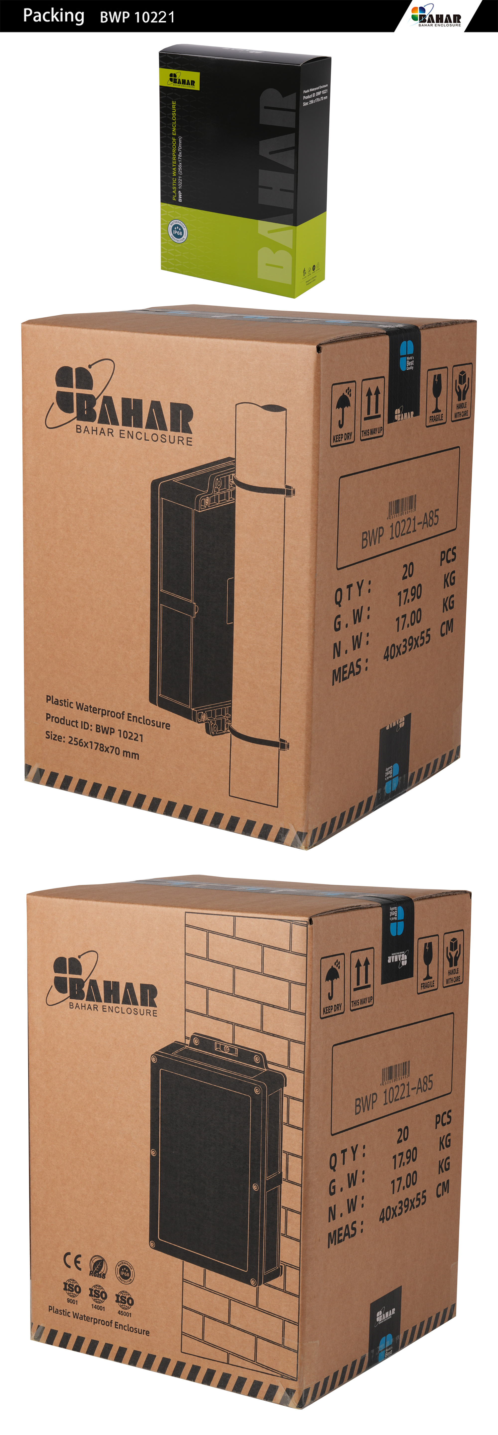 BWP 10221 Powerful IP68 Waterproof Junction Box – Large ABS Enclosure