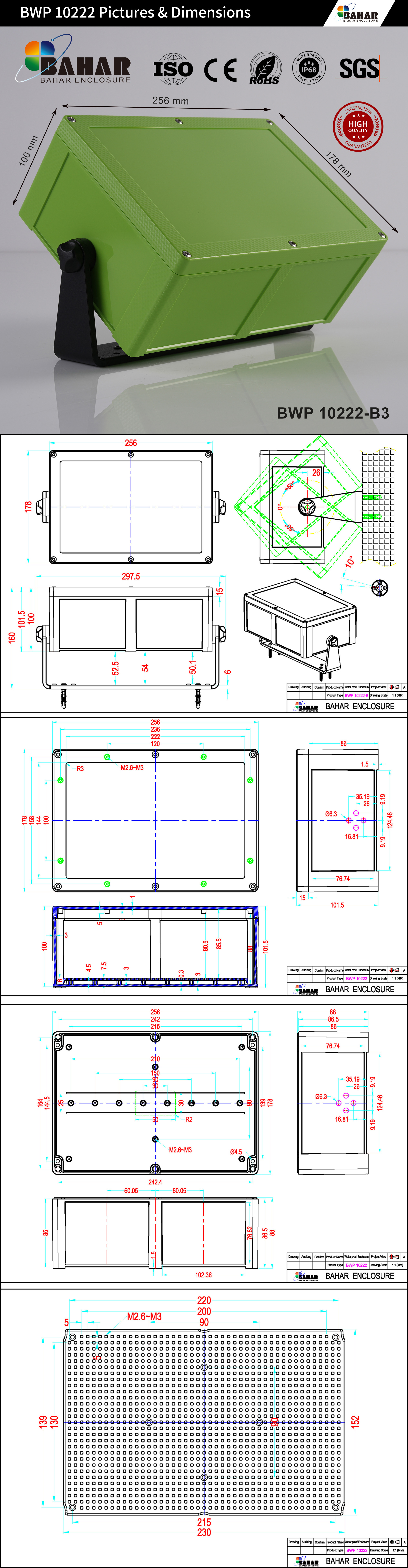 BWP 10222 Powerful IP68 Waterproof Junction Box – Large Deep ABS Enclosure