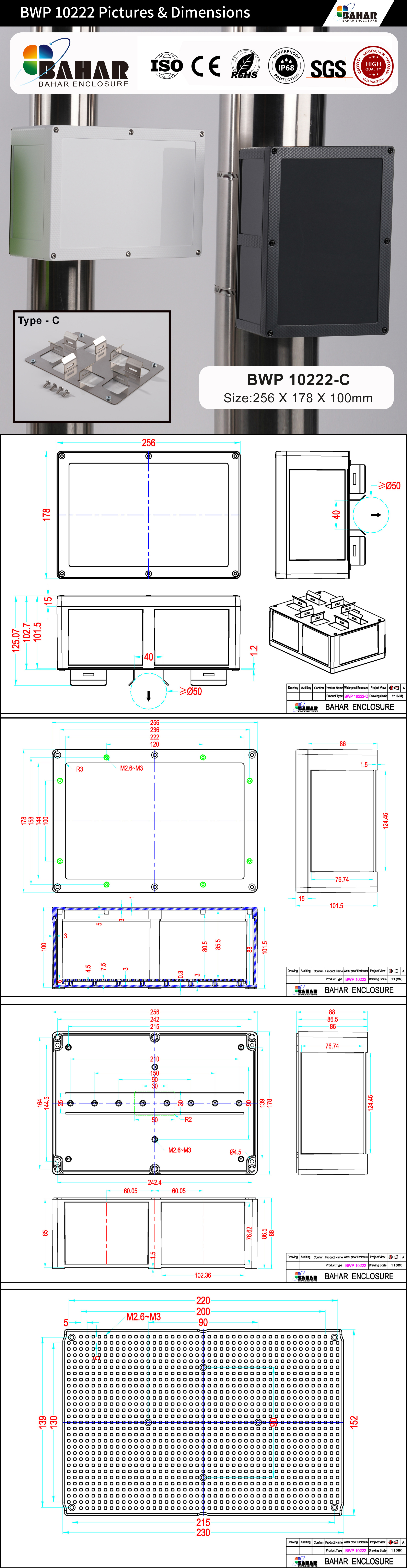 BWP 10222 Powerful IP68 Waterproof Junction Box – Large Deep ABS Enclosure